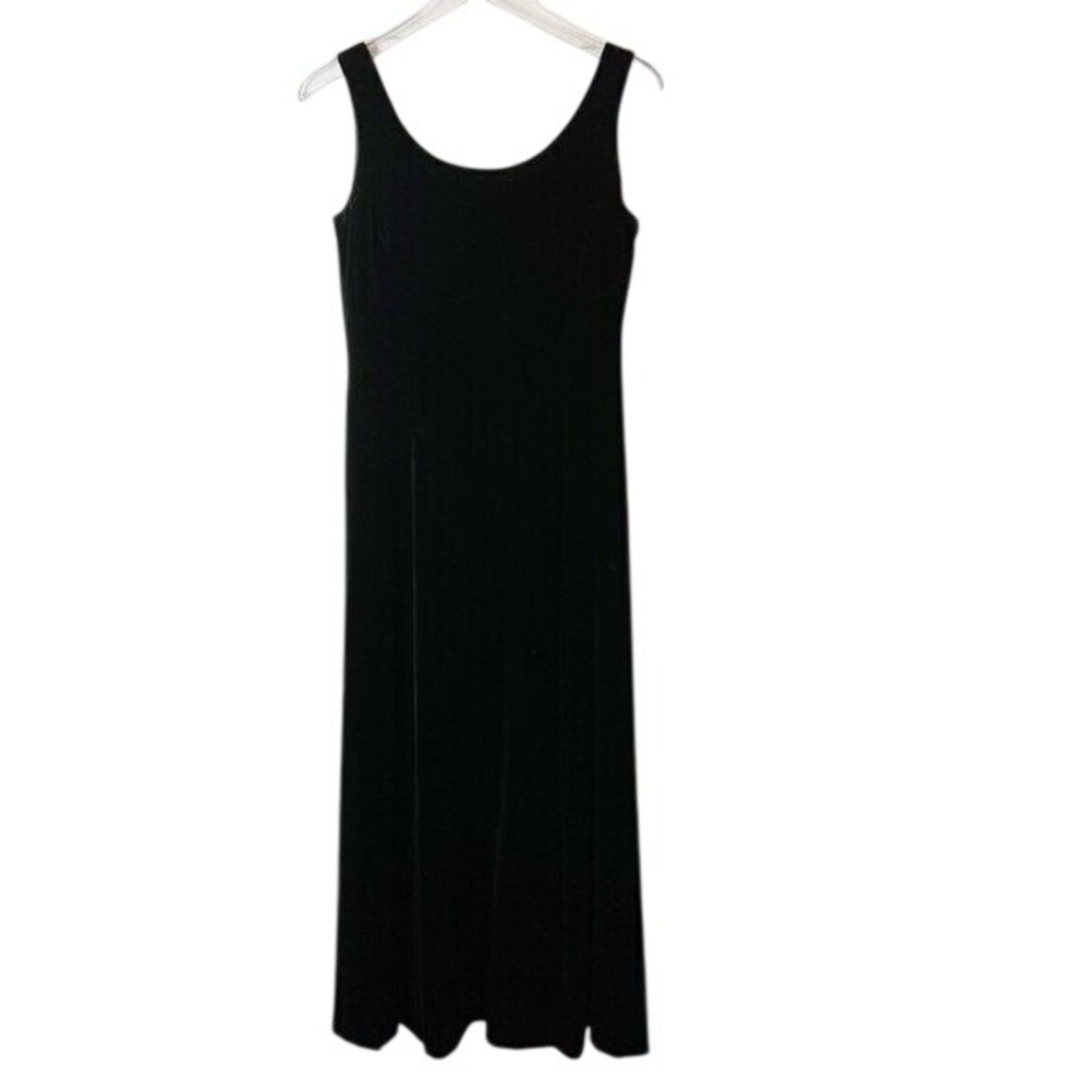 Vintage Ann Taylor Black Velvet Sleeveless Maxi Dress Size 4